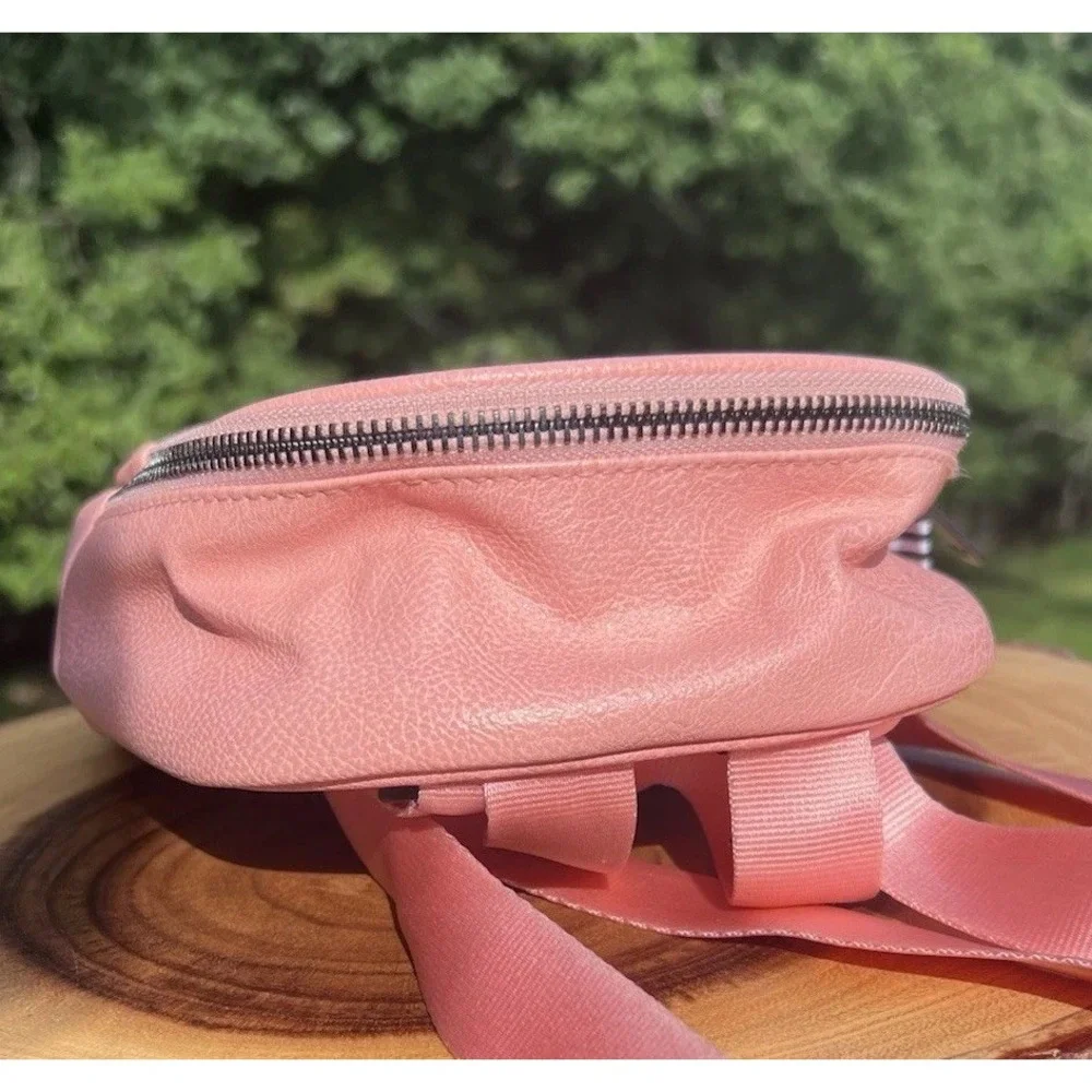 Adidas Originals Mini Backpack Salmon Pink Faux Leather Trefoil Small Bag